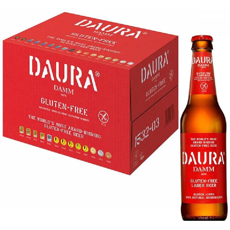 Daura Damm Glutenfrei 24×0,33 Liter Einweg Daura Damm Sin Gluten - Cerveza Lager 24 x 0,33L