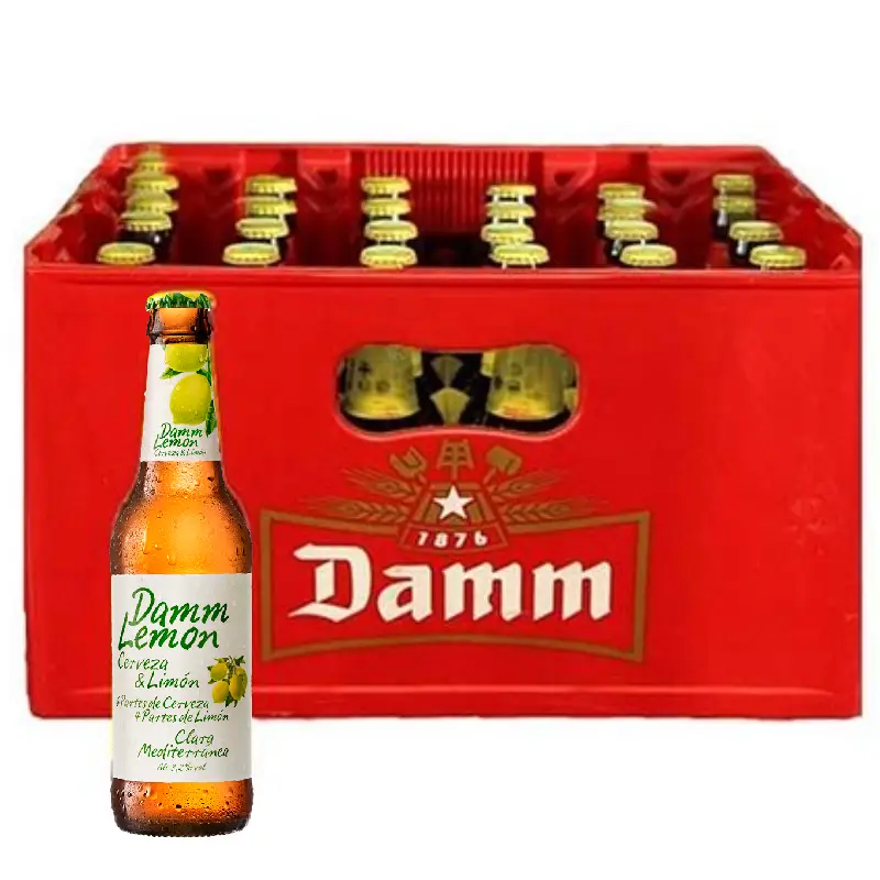 Estrella Damm Lemon Radler Damm Lemon 24 × 0.33 L - Radler Mediterráneo en Caja Retornable