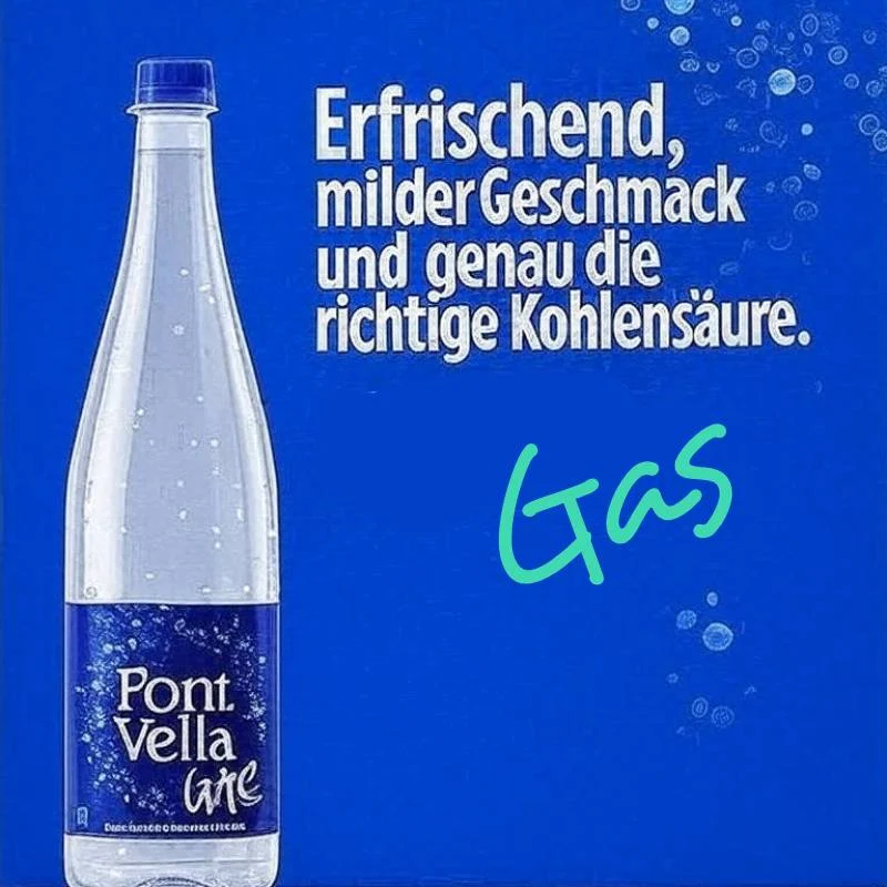 Font Vella blau Variante Font Vella con Gas (PET) – Agua con Gas Española - 2 Tamaños