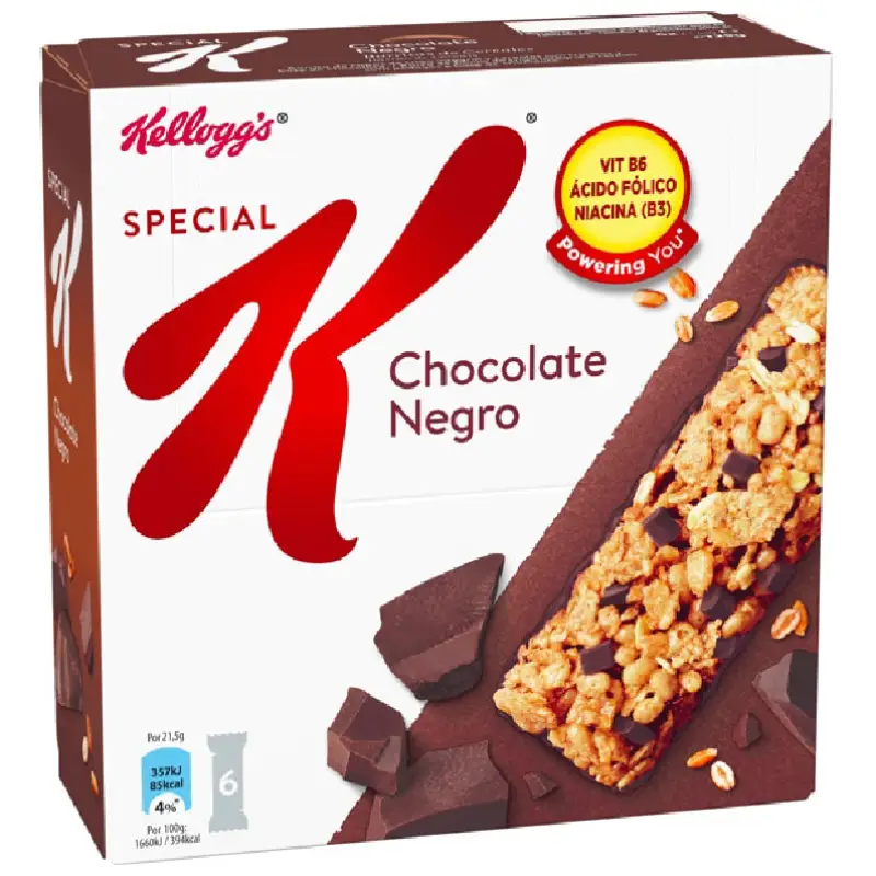 Kellogg’s Müsliriegel Schoko Schwarz 6×20g Kellogg's Dark Chocolate Muesli Bars - 6×20g Pack