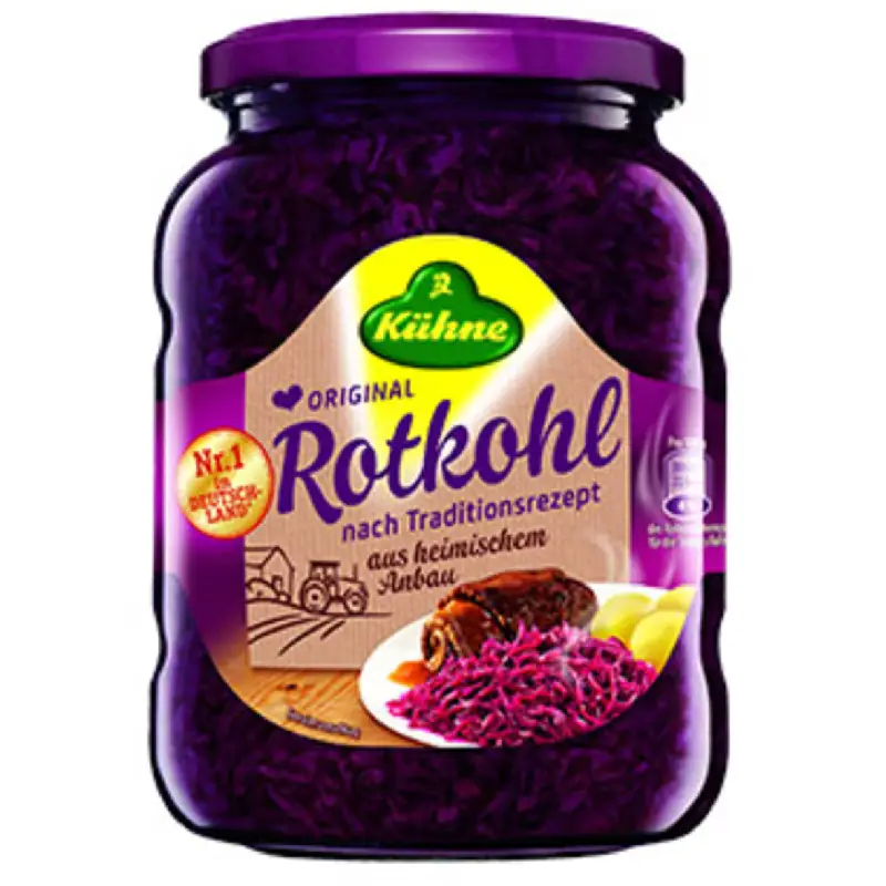 Kühne Rotkohl 720g Kühne German Red Cabbage Jar 720ml - Traditional Recipe