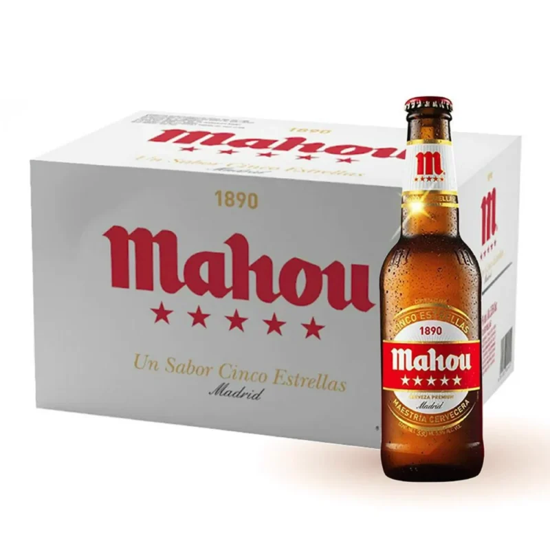Mahou 5 Sterne 24×0,33 lt einweg Karton Mahou 5 Sterne 24×0,33 Lt Einweg Karton