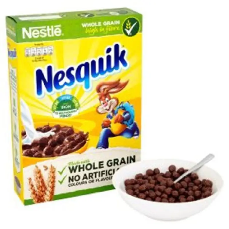 Nestlé Nesquik Cereal – Knuspriges Schoko-Frühstück (375g) Nestlé Nesquik Cereal - Cereales de Chocolate Crujientes 375g
