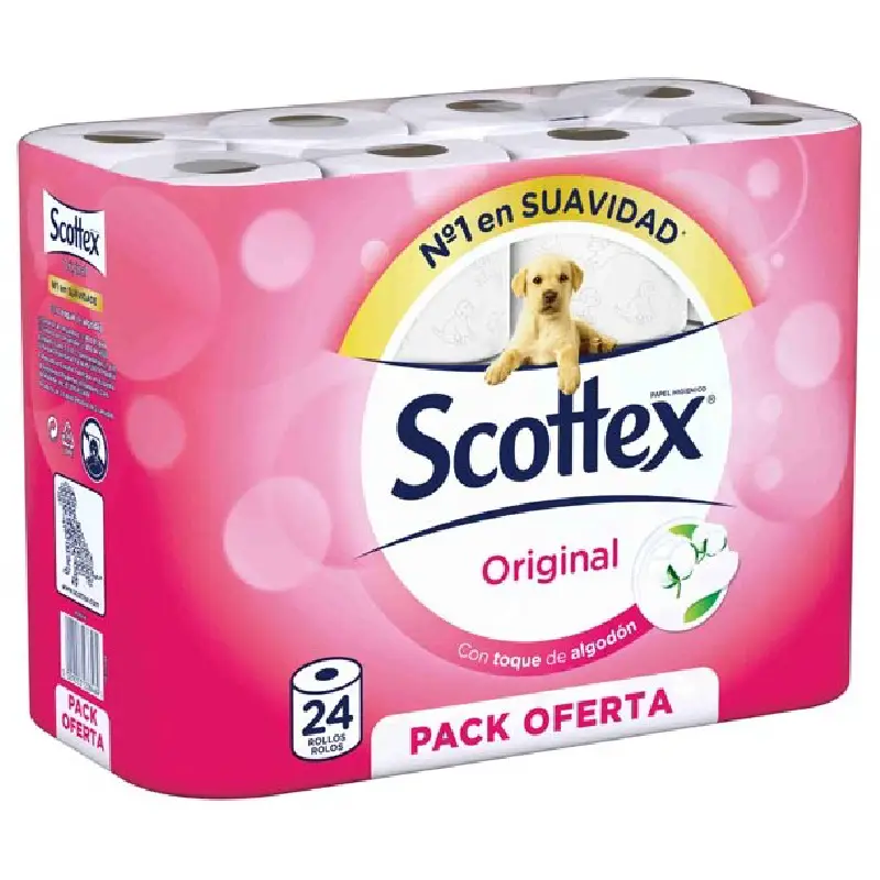 Toilettenpapier 24 rollen sensitiv Scottex Papel Higiénico Scottex Sensitivo - Pack 24 Rollos