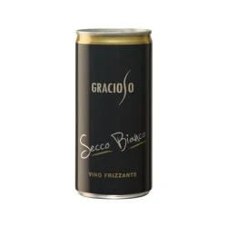 gracioso-secco-bianco-lata-02-lt-cj-24.jpg GRACIOSO SECCO BIANCO - Pack 24 Latas 0,2L Espumoso Italiano
