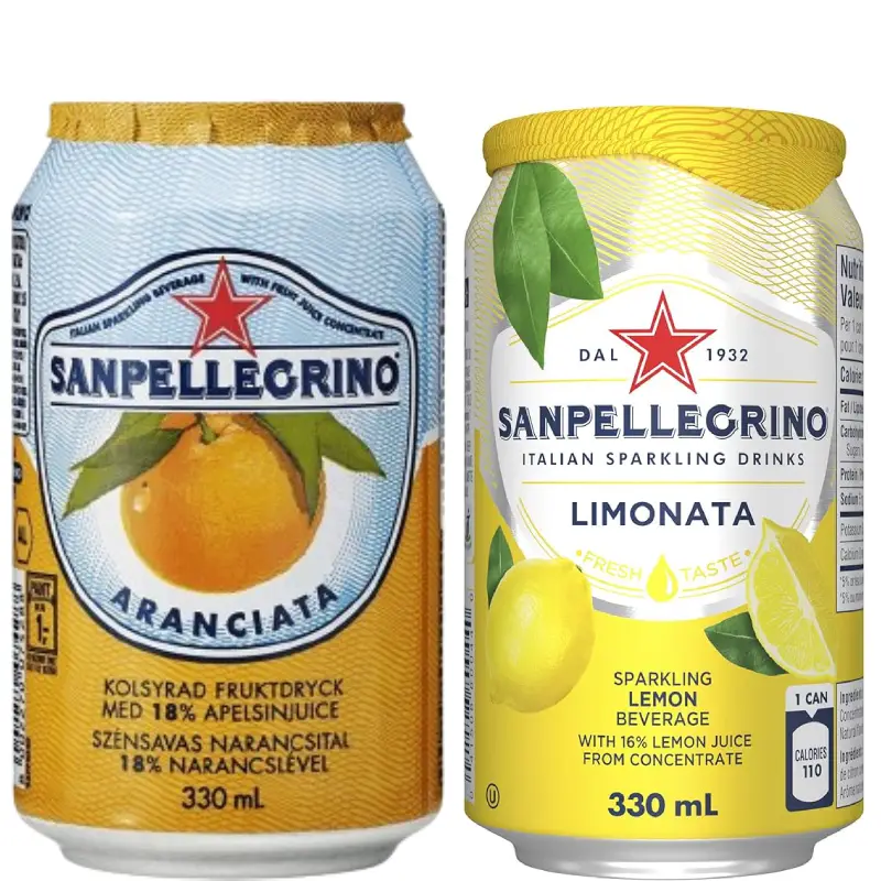 San Pellegrin 0,33l San Pellegrino Limonada - Pack 24 x 0,33L (Naranja y Limón)