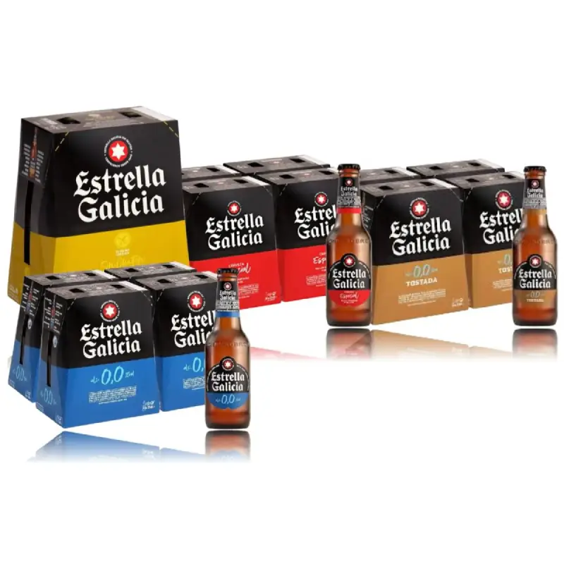 Estrella Galicia Varianten Estrella Galicia Pack 24 x 0,25L - Cerveza Española Premium